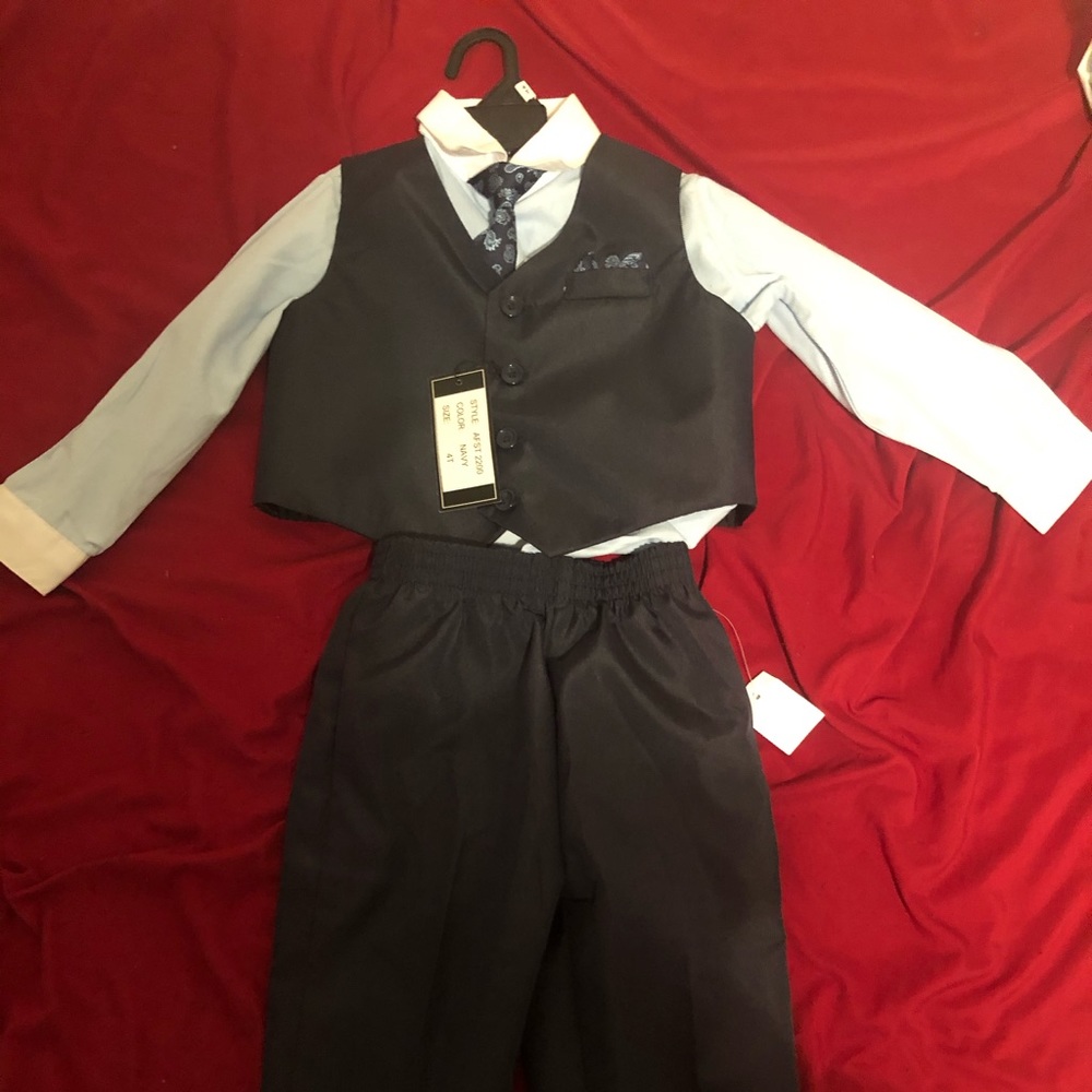 New Toddler Boy Navy Blue 4T Suit